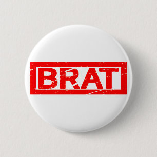 Brat-Briefmarke Button