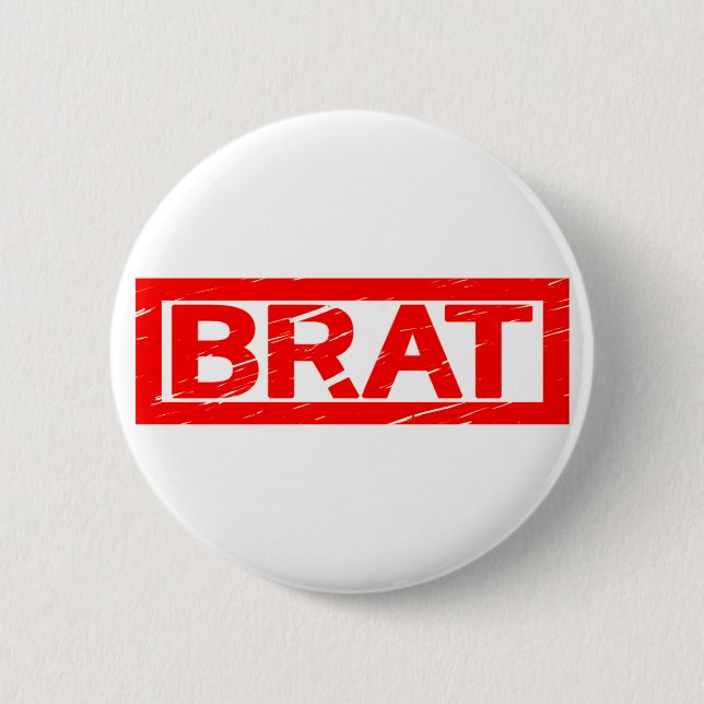 Brat-Briefmarke Button (Vorderseite)