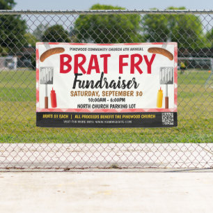 Brat Fry Fundraiser Banner mit qr Code