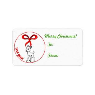 Brat Goat Christmas-Geschenksticker Adressaufkleber