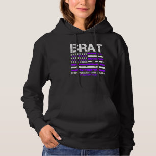 Brat Lila amerikanische Flagge im April Militärkin Hoodie
