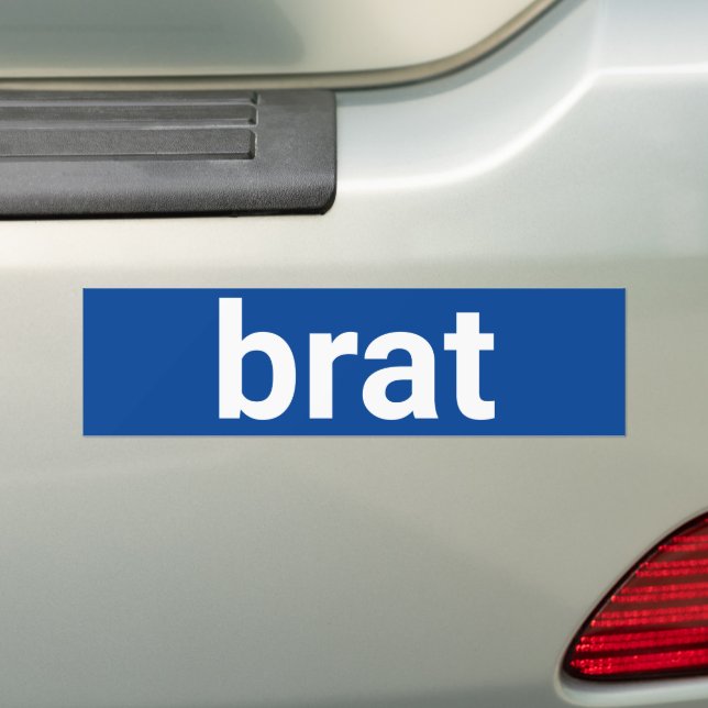 Brat lustig einfache minimalistische Text weiß und Autoaufkleber (Auf Auto)