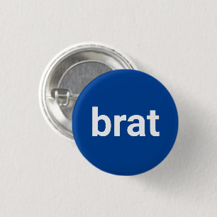 Brat lustige cool minimalistische Typografie weiß  Button