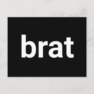 Brat Moderne Typografie schwarz-weiß Postkarte