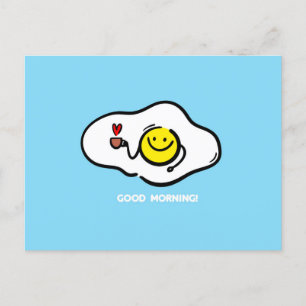 Brateier am guten Morgen Postkarte