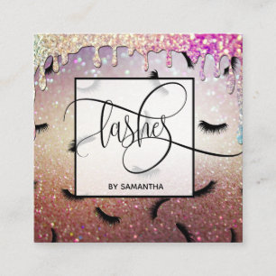 Bratenfett-Gold peitscht Muster-Lose Peitschen Quadratische Visitenkarte