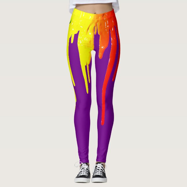 Bratenfettfarbenpalette, lila, Regenbogenfarben Leggings (Vorderseite)