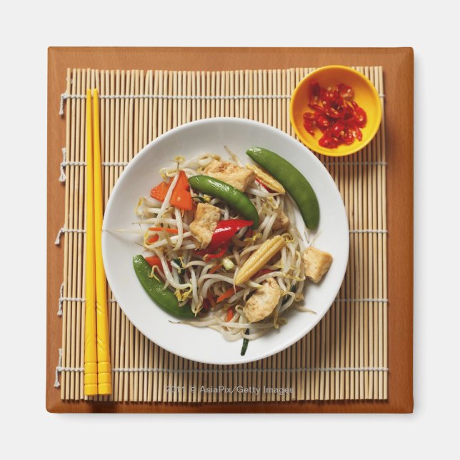 Bratgemüse mit Schüttelfrost in China rühren Magnet (Vorne)