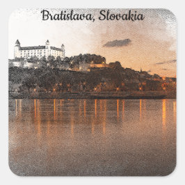 BRATISLAVA, FLUSS SLOWAKEI DANUBE QUADRATISCHER AUFKLEBER