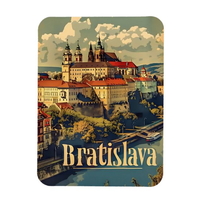 Bratislava Reise und Vintag Magnet (Vertikal)