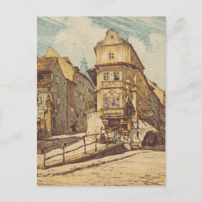 Bratislava Richard Lux Jahrhundert Farbige Radieru Postkarte (Vorderseite)