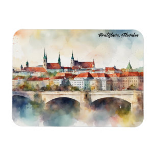 Bratislava Slowakei Aquarellmalerei Panorama Magnet