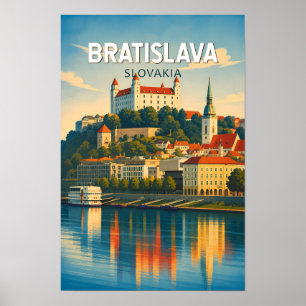 Bratislava Slowakei Illustration Reise Kunst Retro Poster