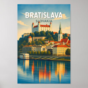 Bratislava Slowakei Illustration Reise Kunst Retro Poster