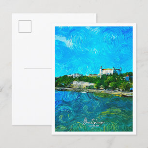 Bratislava Slowakei Öl Malerische Stadt Landschaft Postkarte