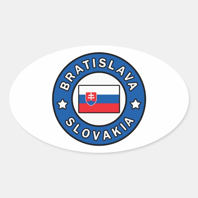 Bratislava Slowakei Ovaler Aufkleber (Vorderseite)