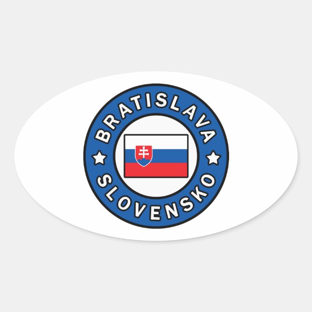 Bratislava Slowakei Ovaler Aufkleber (Vorderseite)