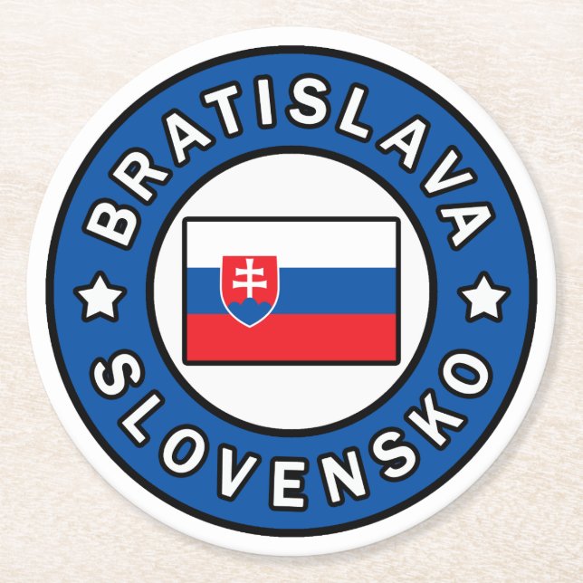 Bratislava Slowakei Runder Pappuntersetzer (Vorderseite)