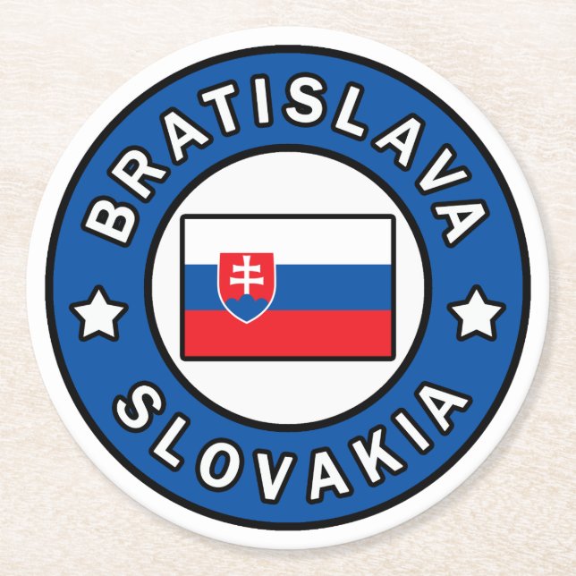 Bratislava Slowakei Runder Pappuntersetzer (Vorderseite)