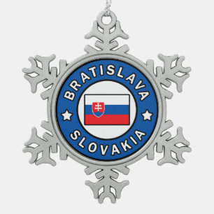 Bratislava Slowakei Schneeflocken Zinn-Ornament