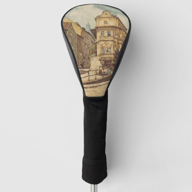 Bratislava von Richard Lux farbige Radierung Golf Headcover (Vorderseite)