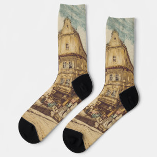 Bratislava von Richard Lux farbige Radierung Socken