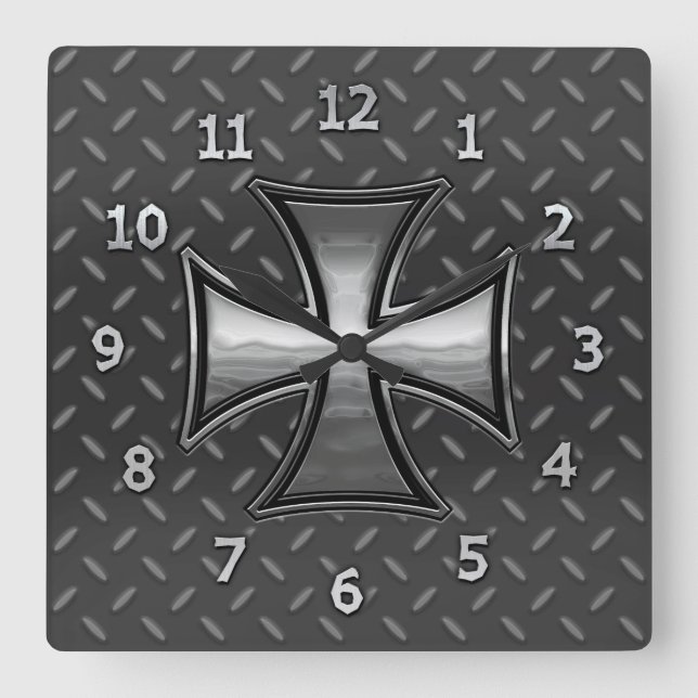Bratrost maltesisch quadratische wanduhr (Vorderseite)