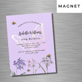 Bratschmetterling Wildblumen Rosa Luxus Magneteinladung
