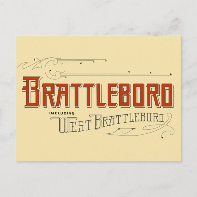 Brattleboro, einschließlich WestBrattleboro Postkarte (Vorderseite)
