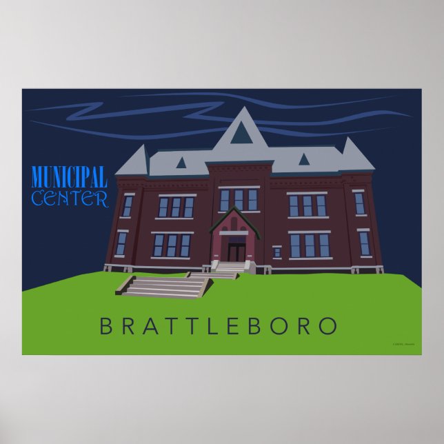 Brattleboro Municipal Centre | Retro Travel Poster (Vorne)