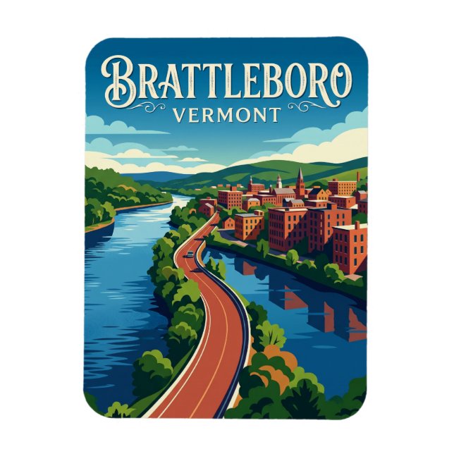 Brattleboro USA Magnet (Vertikal)