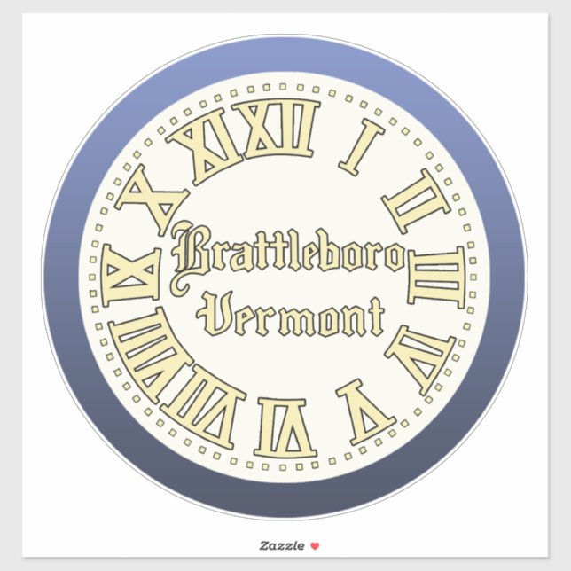 Brattleboro, Vermont Main Street Uhr Sticker (Blatt)