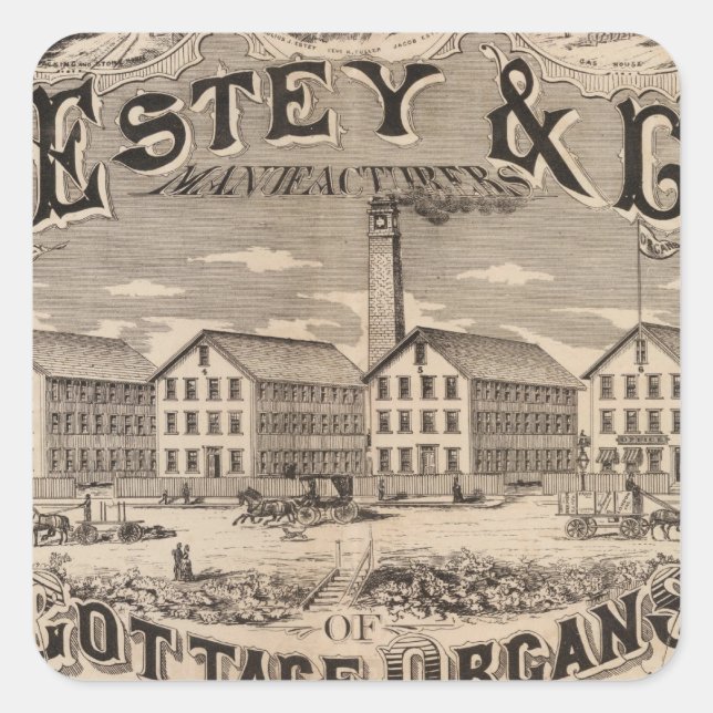 Brattleboro Vermont Quadratischer Aufkleber (Vorderseite)