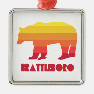 Brattleboro Vermont Rainbow Bear Ornament Aus Metall