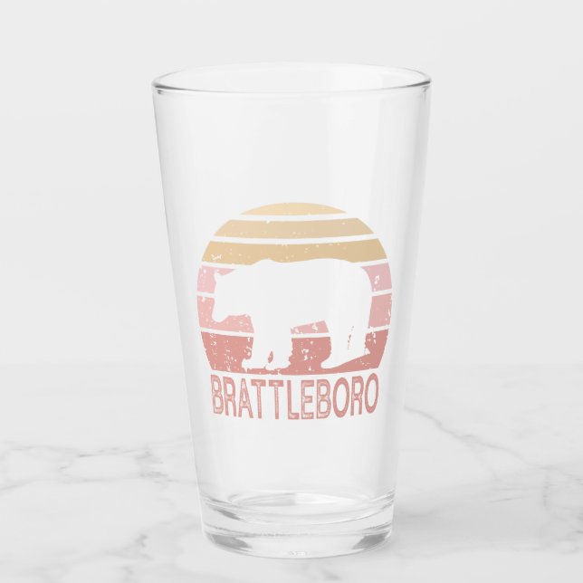 Brattleboro Vermont Retro Bär Glas (Vorderseite)