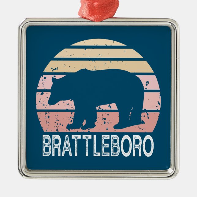 Brattleboro Vermont Retro Bär Ornament Aus Metall (Vorne)