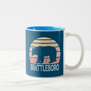 Brattleboro Vermont Retro Bär Zweifarbige Tasse
