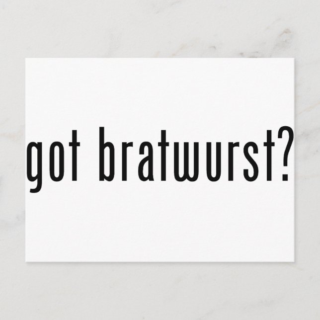 Bratwurst got? postkarte (Vorderseite)