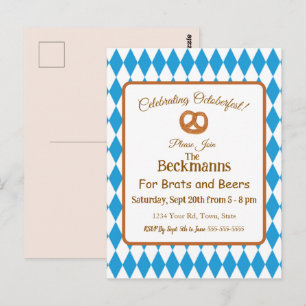 Bratwurst und Bier Oktoberfest-Einladung Postkarte