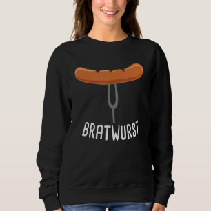 Bratwurstwurst auf Gabel deutsche Wurst Sweatshirt