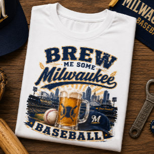 Brau mir etwas Milwaukee Baseball Fan Tri-Blend Shirt