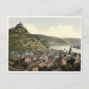 Braubach und Marksburg, Rhein, Deutschland, selten Postkarte