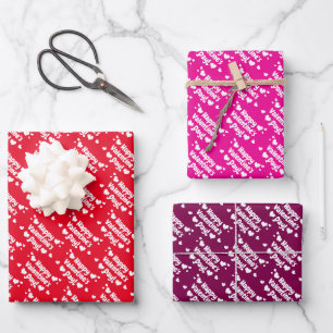 Brauch des glücklichen Valentinstag Geschenkpapier Set
