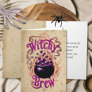 Brauch Hexenbrauen zum Vintage Halloween Karte