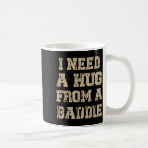 Brauche eine Umarmung von einem Bösewicht Retro lu Kaffeetasse
