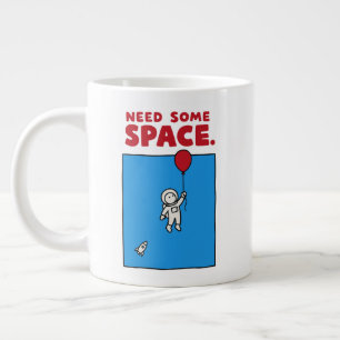 Brauche etwas Platz Lustiger Astronaut-Ballon Welt Jumbo-Tasse