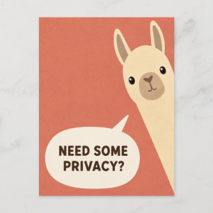 Brauche etwas Privatsphäre Lustiger Alpaka-Humor Postkarte