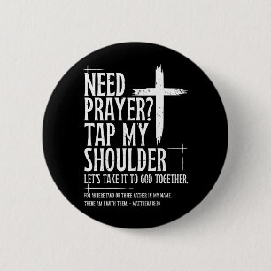Brauche Gebet Tippe auf Schulter Bibelvers Christl Button
