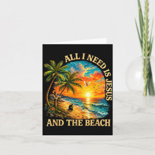 Brauche Jesus und den Strand Retro-Christlicher So Karte