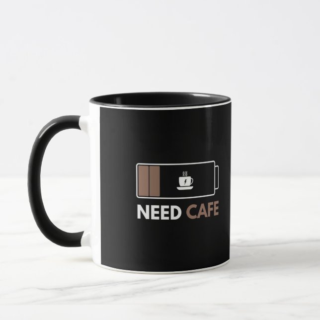 Brauche Kaffe Funny Low Battery Kaffeetasse (Links)
